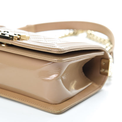 Chanel Iridescent Glazed Calfskin Quilted Small Boy Flap Dark Beige 9 of 12