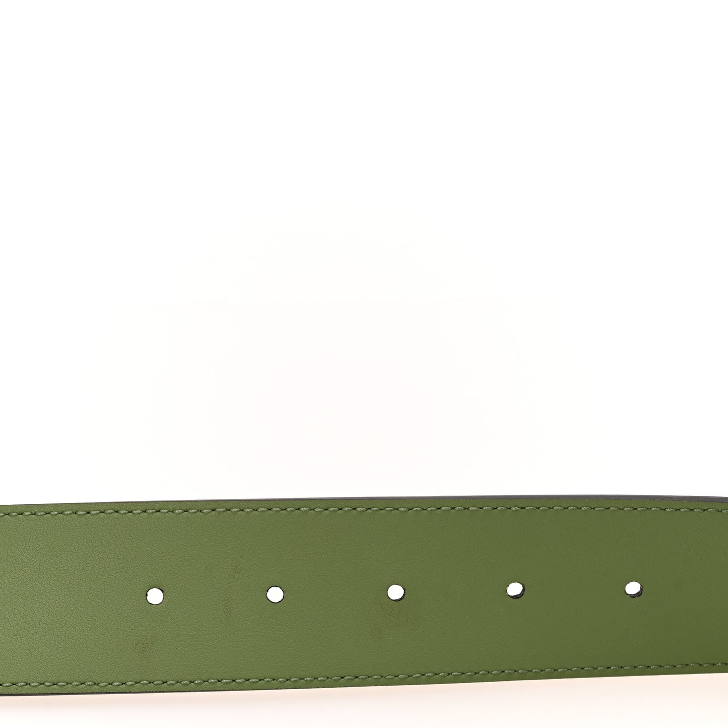 GG Supreme Monogram Plutone Calfskin Enamel Double G 40mm Belt 80 32 Beige Ebony Mystic White Salamander Green