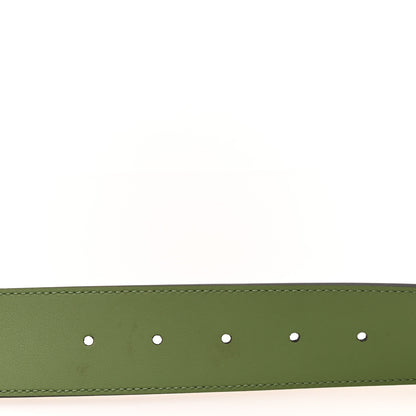 Gucci GG Supreme Monogram Plutone Calfskin Enamel Double G 40mm Belt 80 32 Beige Ebony Mystic White Salamander Green 4 of 8