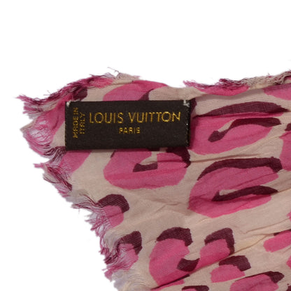 Louis Vuitton Cotton Leopard Pareo Blanc Corail 5 of 6