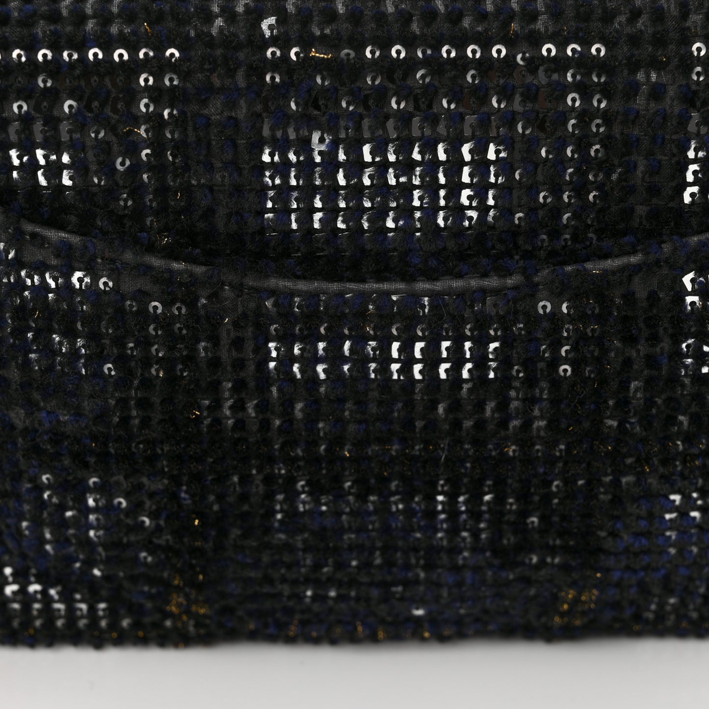 Sequin Mini Rectangular Single Flap Black Silver