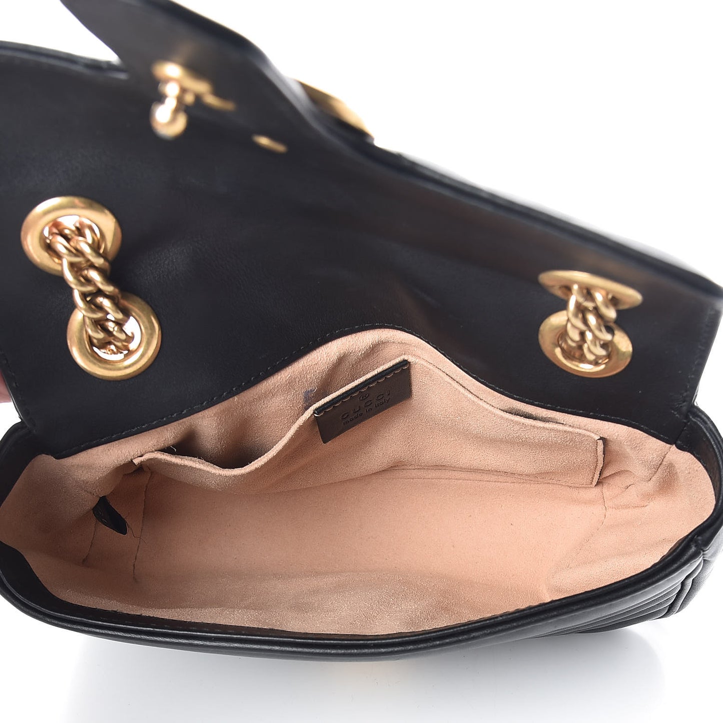 Calfskin Matelasse Mini GG Marmont Shoulder Bag Black
