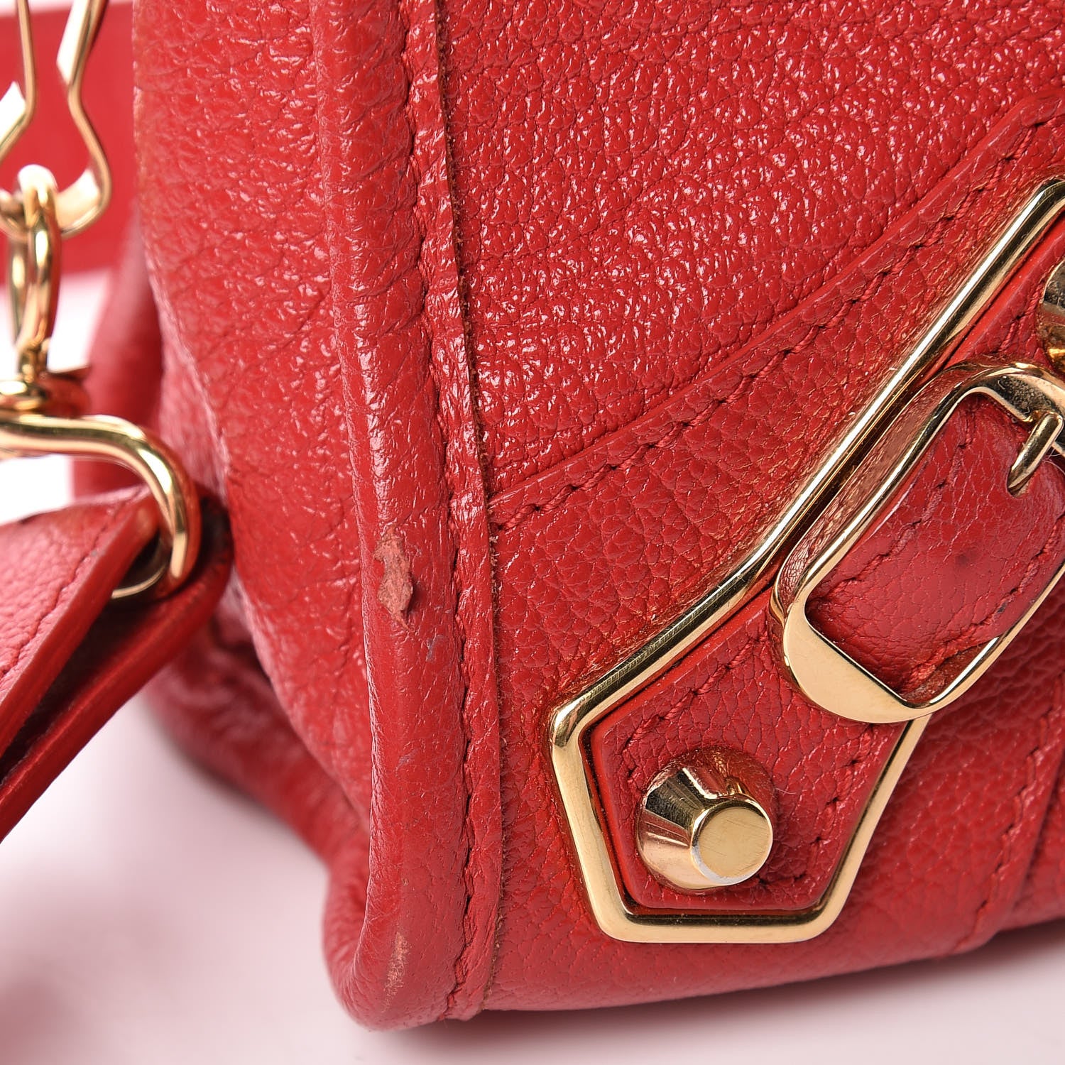 Balenciaga Chevre Gold Metallic Edge Hardware Mini City Rouge Grenade 20 of 20