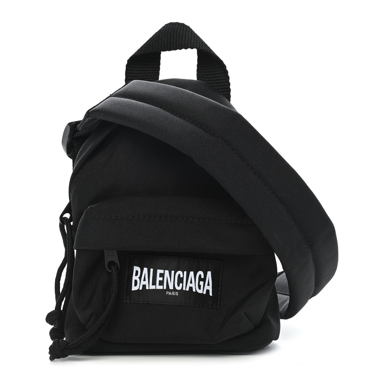 Recycled Casual Nylon Mini Oversized Backpack Black