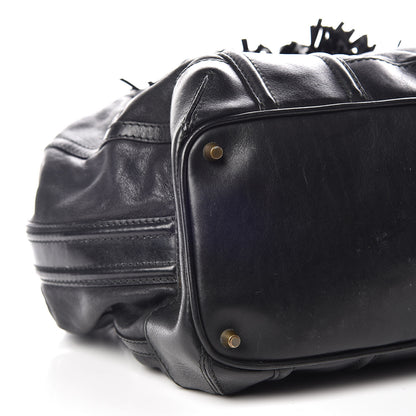 Burberry Grainy Calfskin Tassel Drawstring Shoulder Bag Black 10 of 19