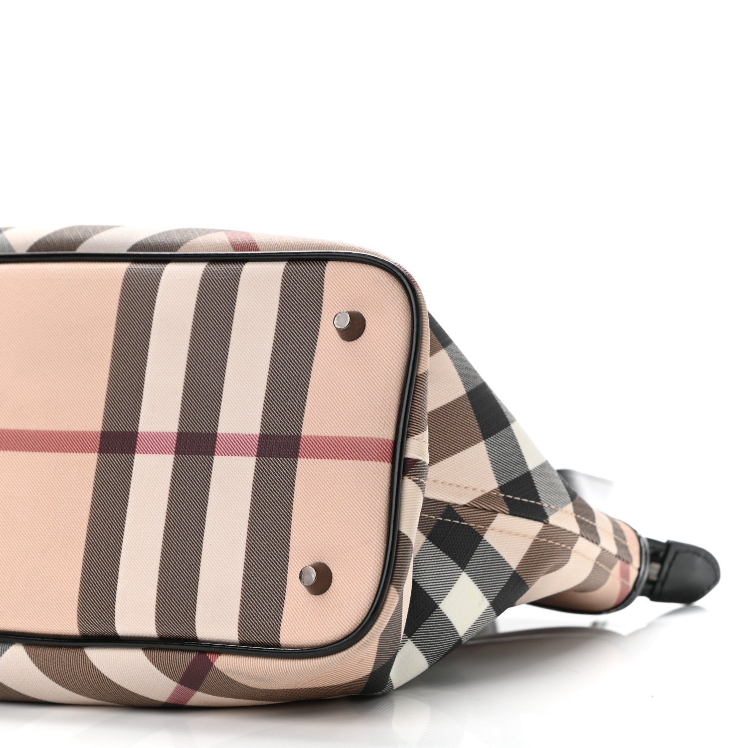 Burberry Nova Check Patent Trim Shopper Tote Black 9 of 12
