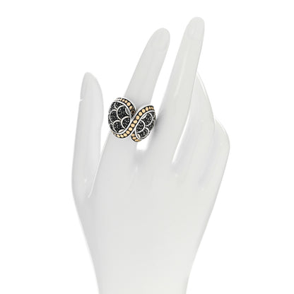 John Hardy Sterling Silver 18K Yellow Gold Black Sapphire Crossover Naga Ring 54 7 2 of 4