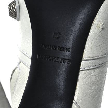 Balenciaga Agneau Arena Cagole 90mm Boots 40 Optic White Silver 8 of 14