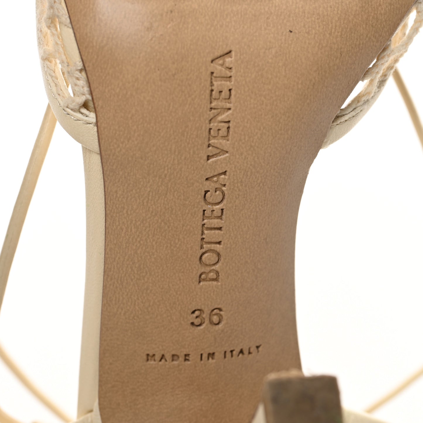 Mesh Nappa Stretch Ankle Tie Sandals 36 Toile
