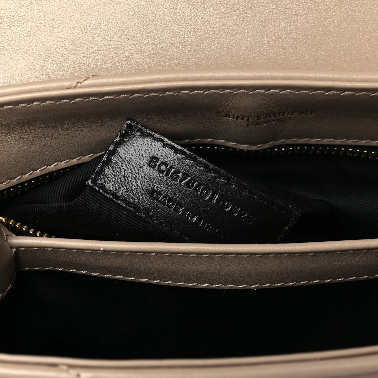 Calfskin Y Quilted Monogram Toy Loulou Crossbody Bag Dark Beige