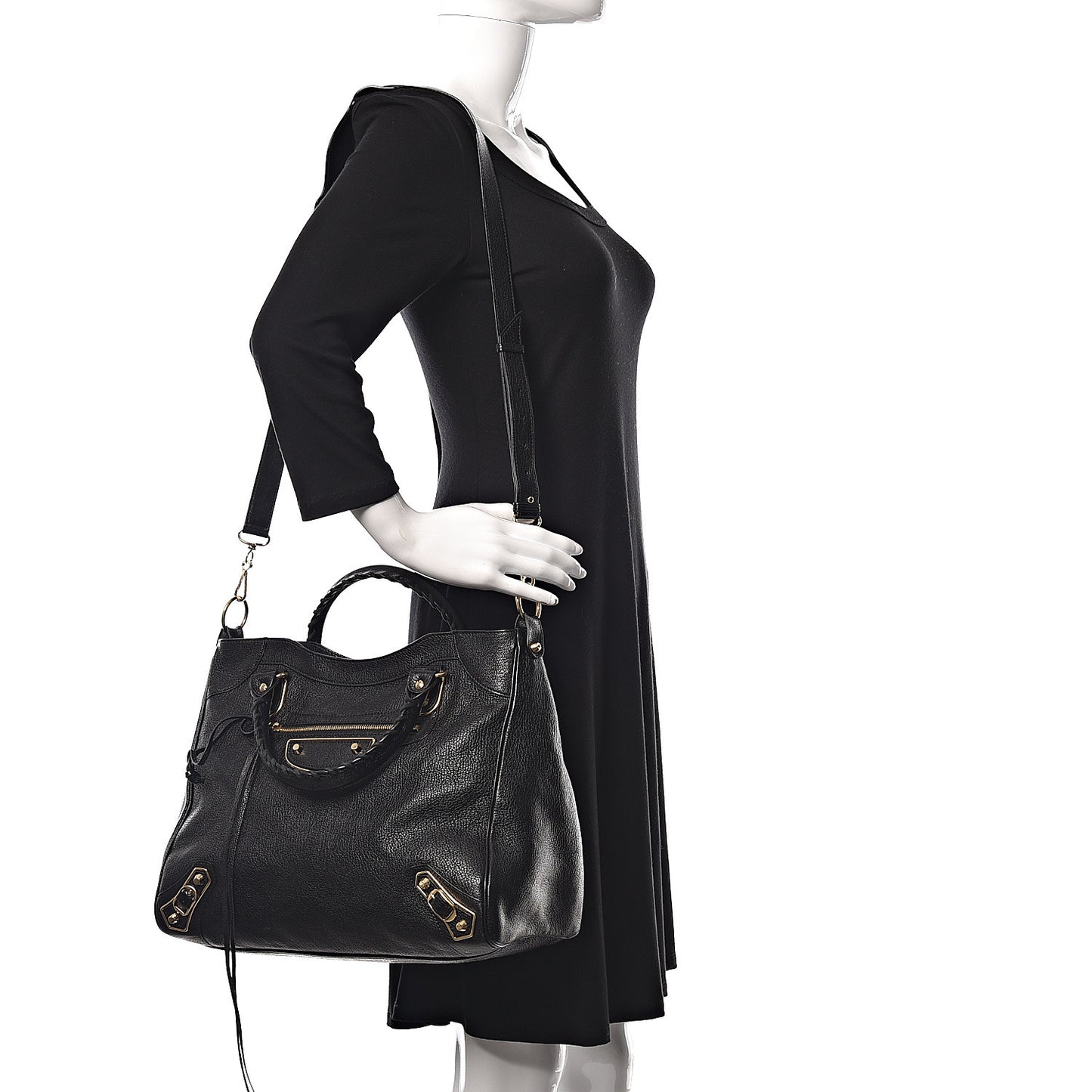Chevre Gold Metallic Edge Hardware Velo Black