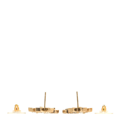 Chanel Crystal Pearl CC Star Earrings Gold 3 of 4