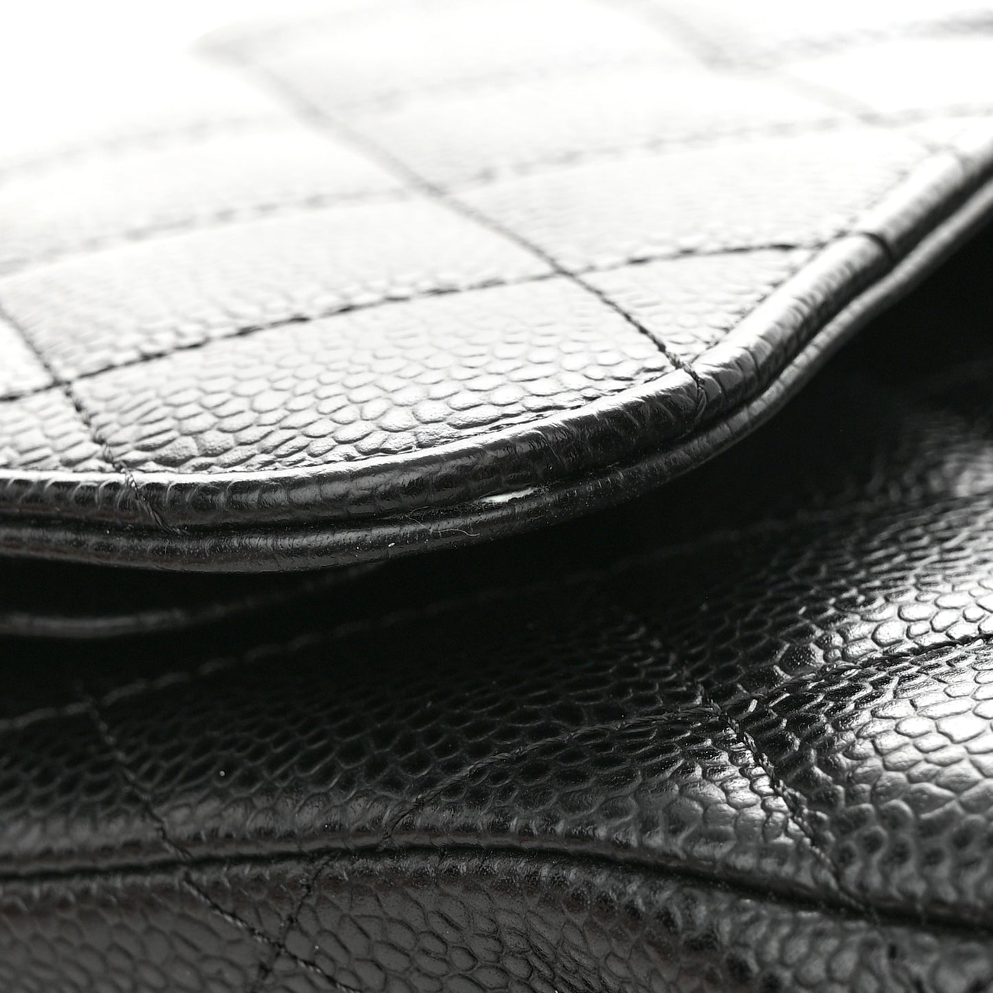 Caviar Quilted Jumbo Double Flap Black