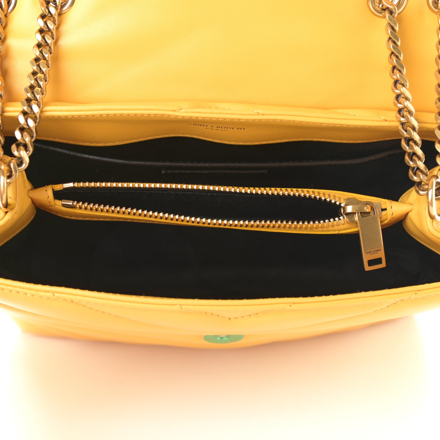 Calfskin Y Quilted Monogram Small Loulou Chain Satchel Sunflower