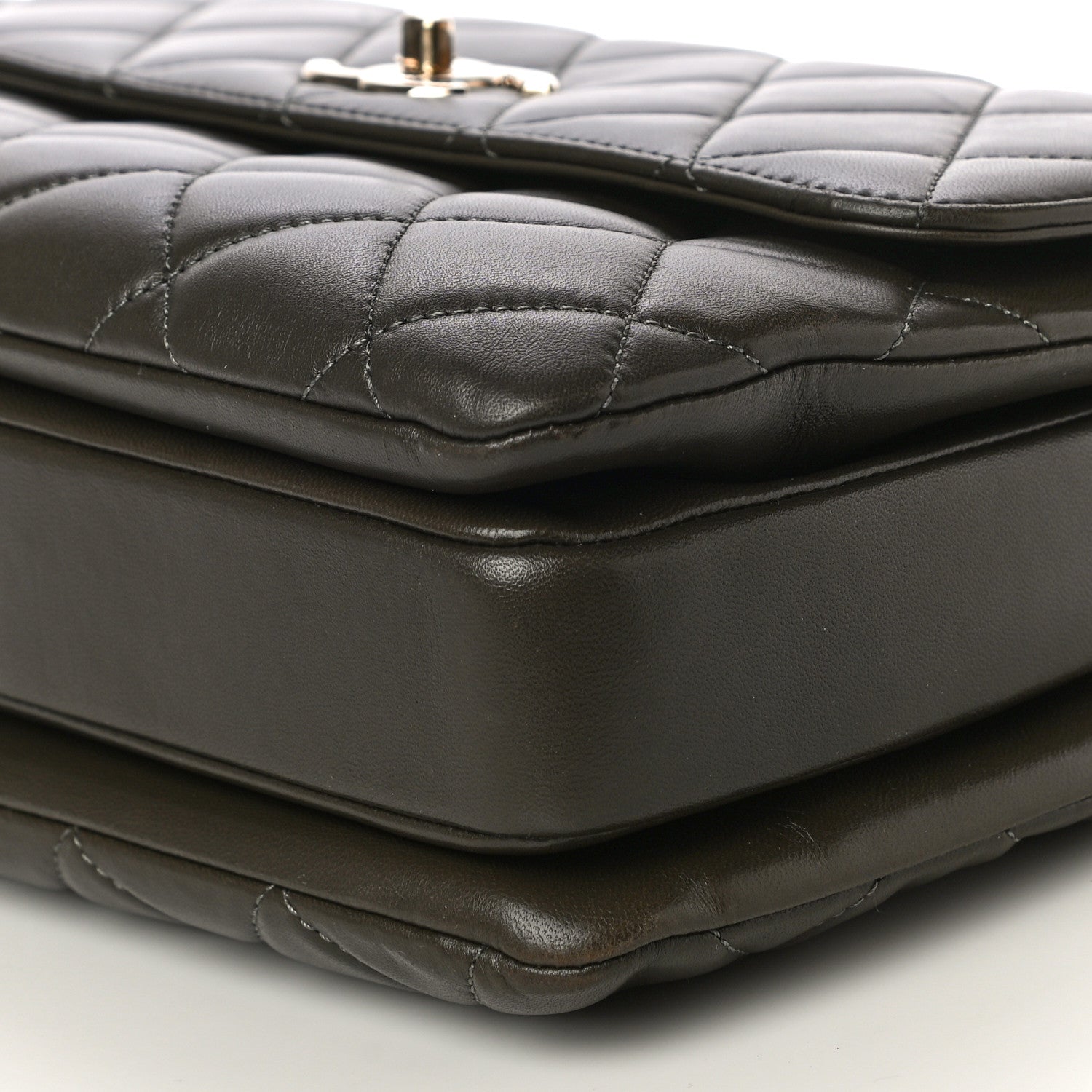 Chanel Lambskin Quilted Medium Trendy CC Flap Dual Handle Bag Dark Khaki 10 of 12