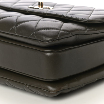 Chanel Lambskin Quilted Medium Trendy CC Flap Dual Handle Bag Dark Khaki 10 of 12