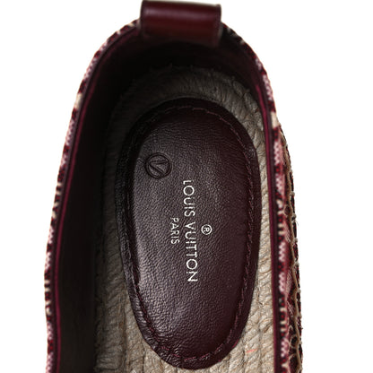 Louis Vuitton Jacquard Since 1854 Starboard Espadrille Flats 37.5 Bordeaux 7 of 8