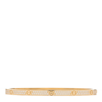 Cartier 18K Yellow Gold Diamond Small LOVE Paved Bracelet 17 1 of 5