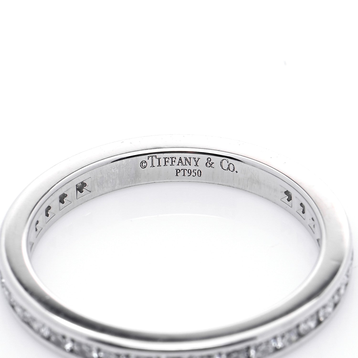 Tiffany Platinum Diamond .54ctw Eternity Band Ring 48 4.5 5 of 6