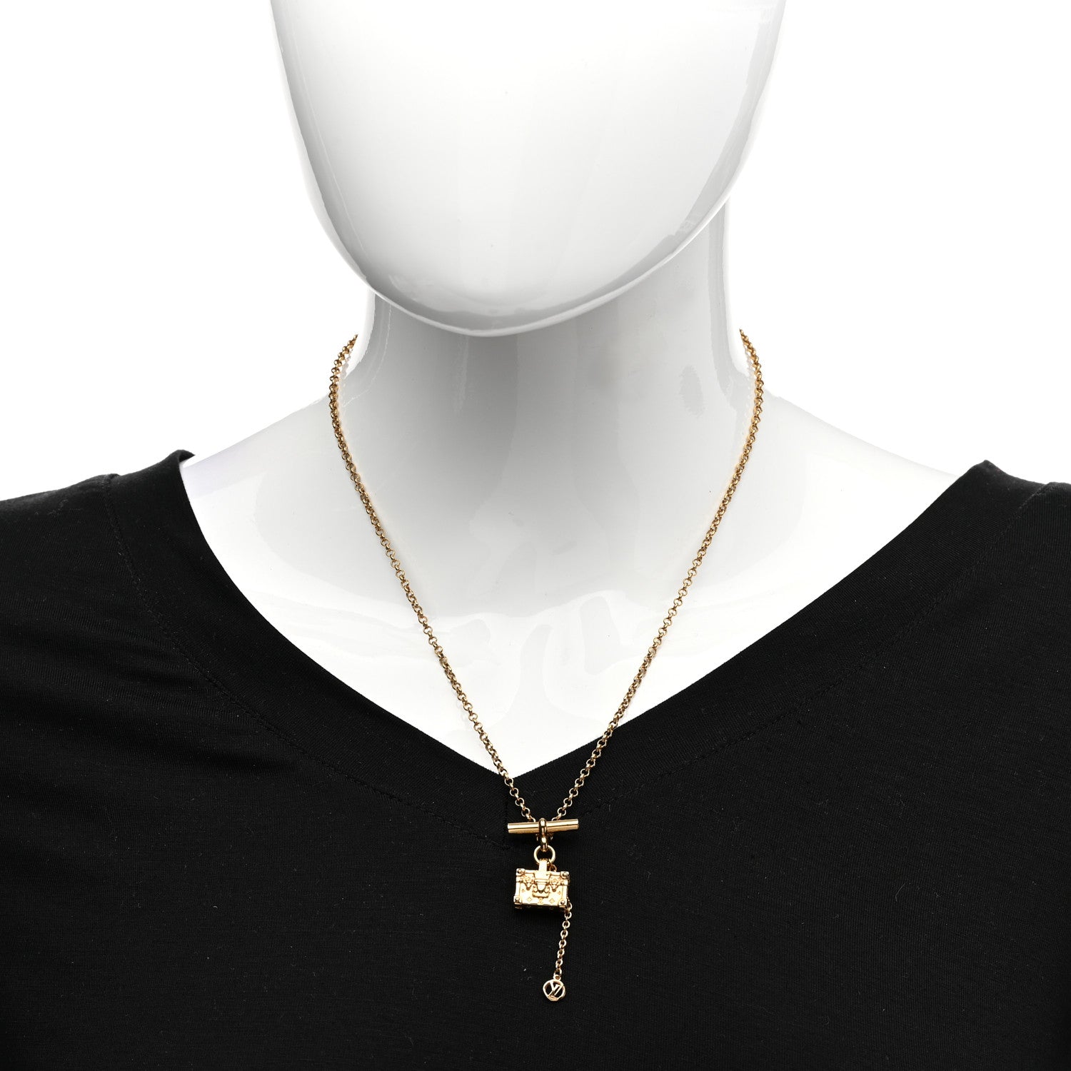 Louis Vuitton Petite Malle Necklace Gold 2 of 7