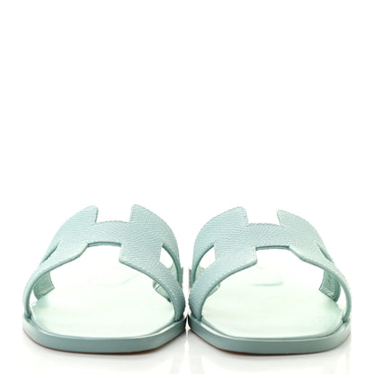Hermes Epsom Oran Sandals 36.5 Vert Embrun 2 of 8