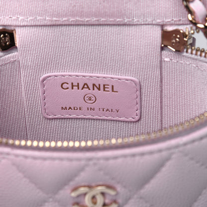 Chanel Caviar Quilted Small Vertical Coco Beauty Vanity Case With Chain Light Pink 6 of 11