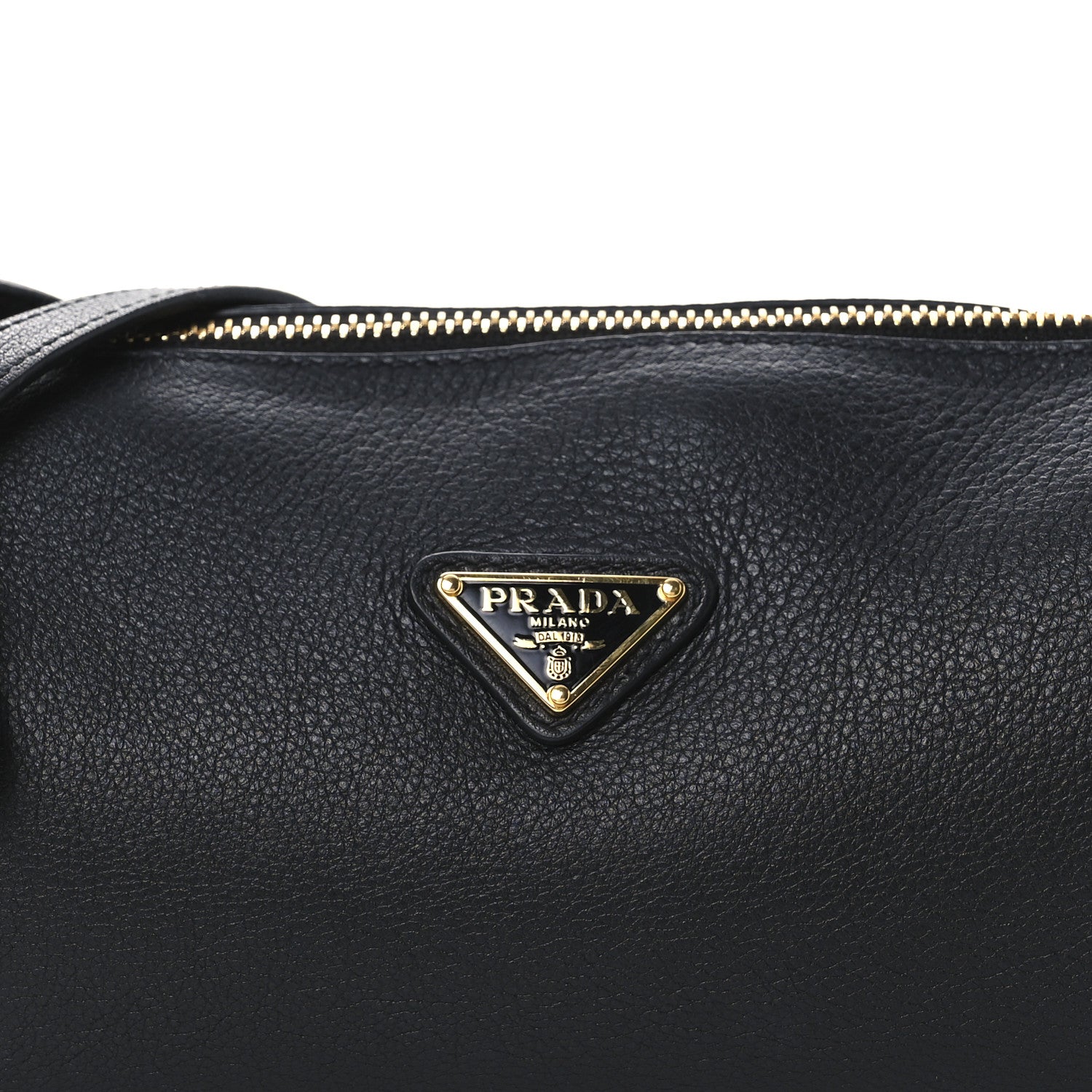 Prada Calfskin Triangle Pouch Shoulder Bag Black 8 of 12