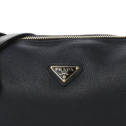 Prada Calfskin Triangle Pouch Shoulder Bag Black 8 of 12