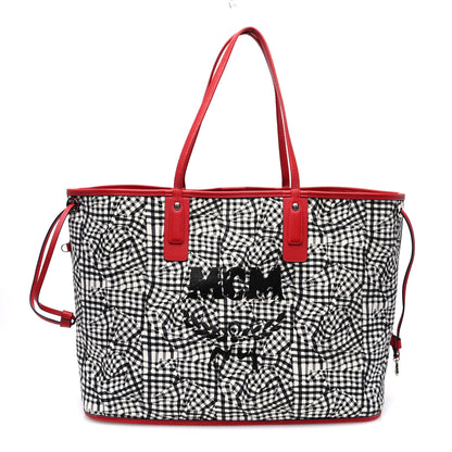 MCM Visetos Large Liz Reversible Shopper Tote Ruby Red 3 of 15