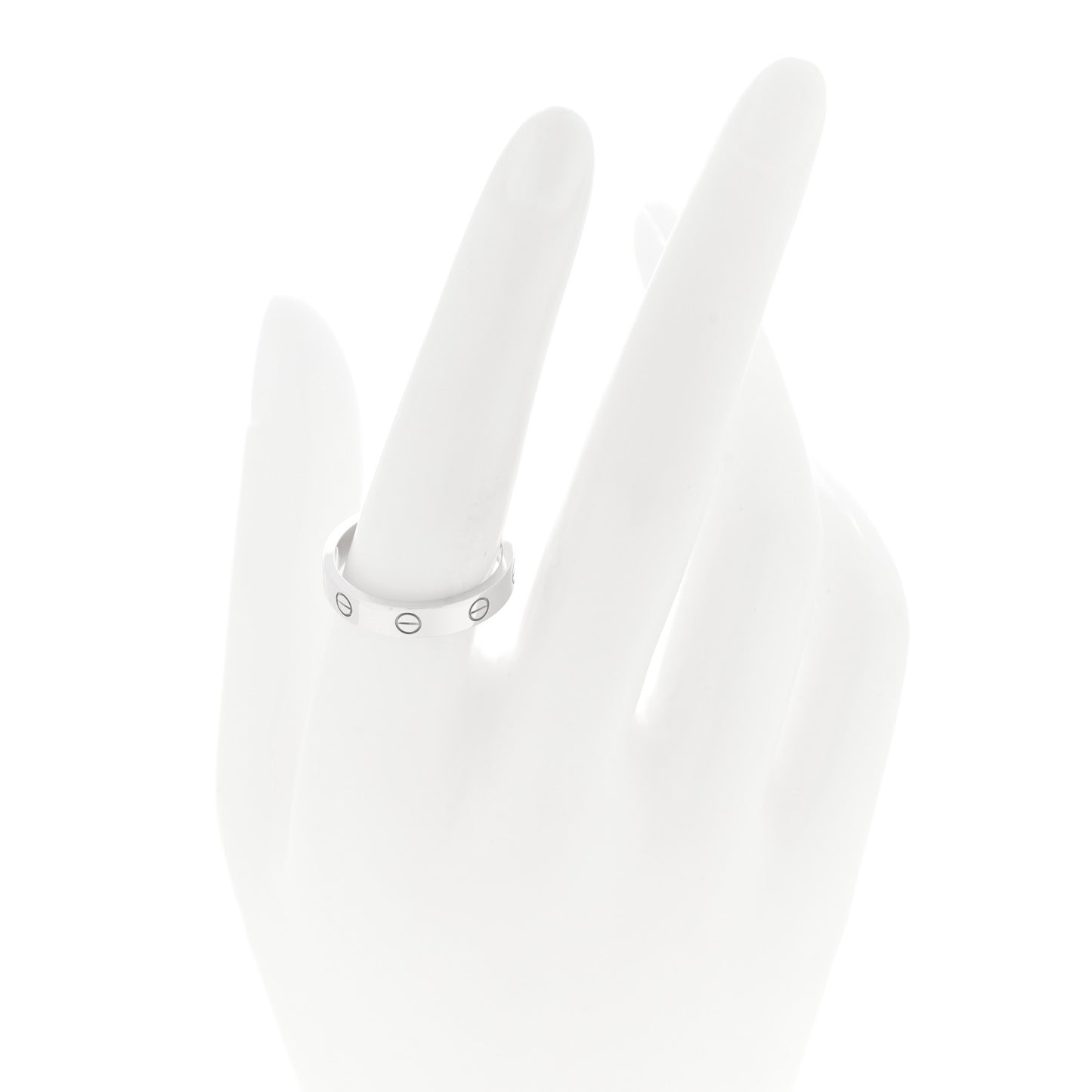 18K White Gold Diamond 4mm LOVE Wedding Band Ring 57 8