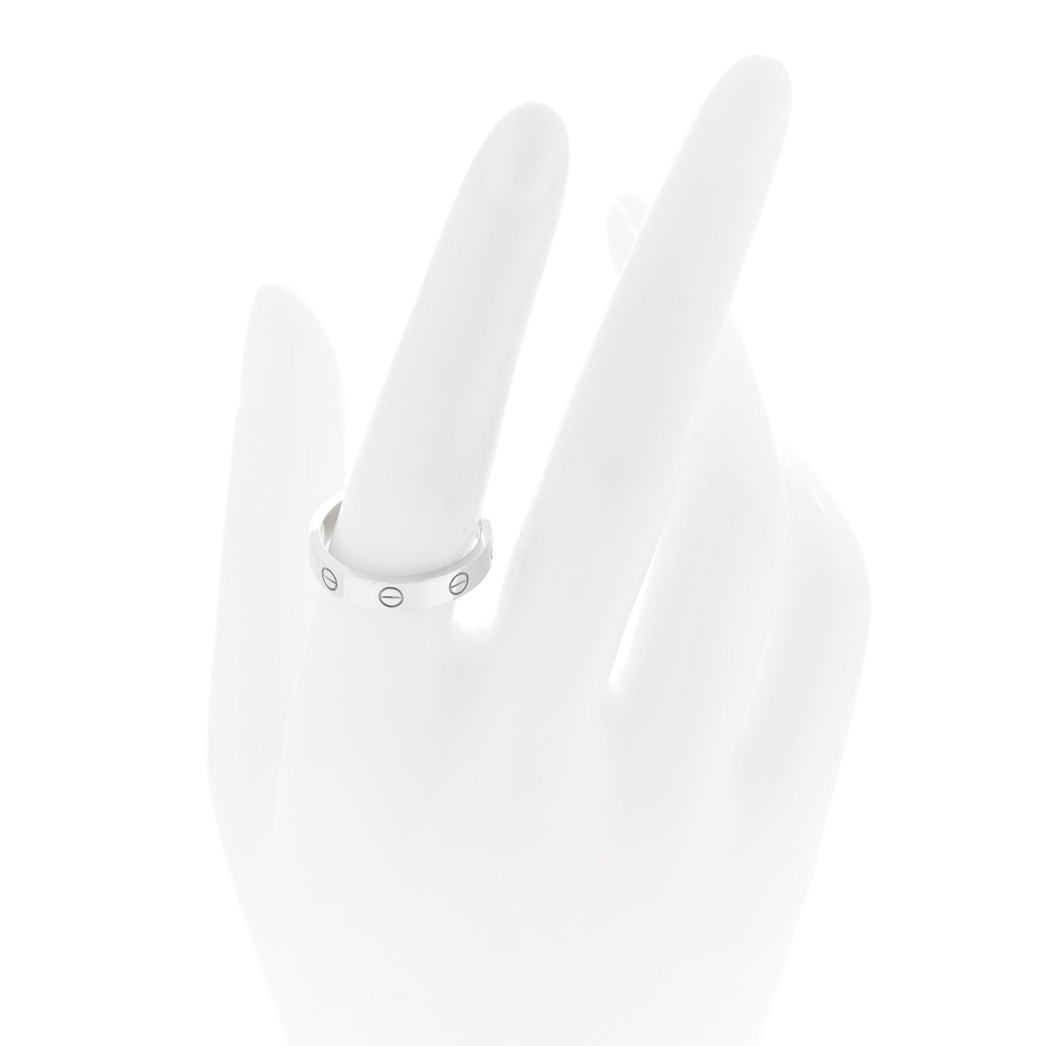 Cartier 18K White Gold Diamond 4mm LOVE Wedding Band Ring 57 8 2 of 4