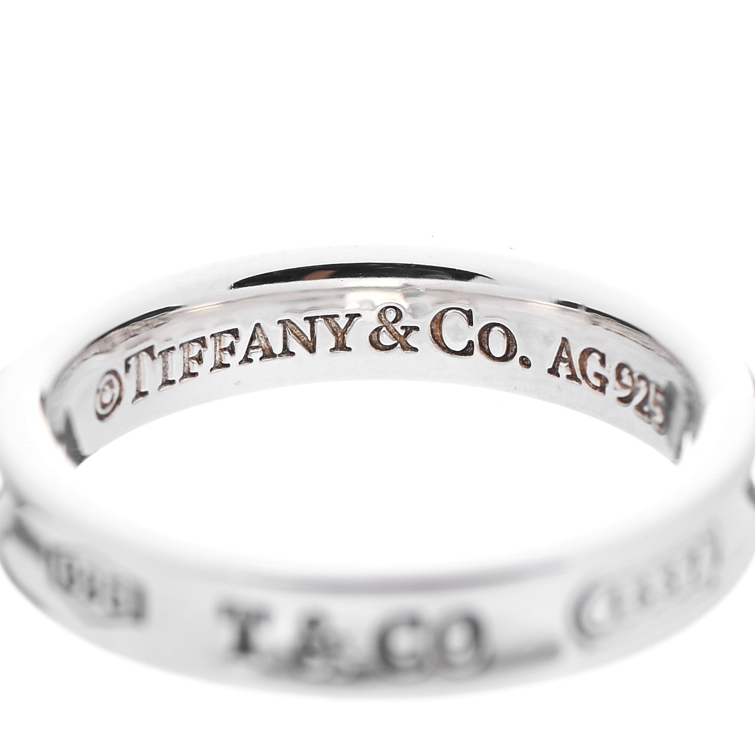 Tiffany Sterling Silver Narrow 1837 Band Ring 53 6.25 4 of 5