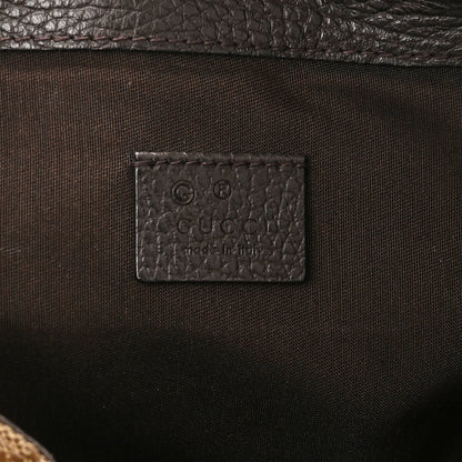 Gucci Monogram Dollar Calfskin O Drawstring Backpack Beige Ebony Testa di Moro Dark Chocolate 6 of 10