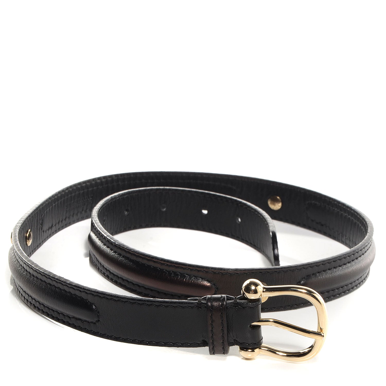 Burberry Leather Belt Black Gold 80 32 1 of 5