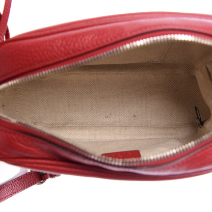 Gucci Pebbled Calfskin Small Soho Disco Bag Tabasco Red 4 of 8