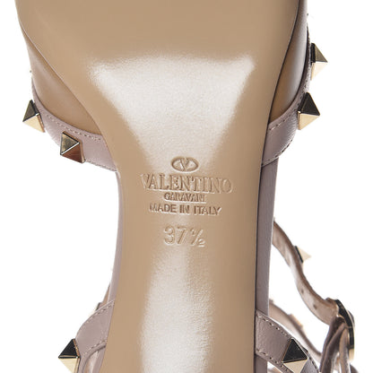 Valentino Garavani Calfskin Nappa Rockstud Ankle Strap 65mm Pumps 37.5 Alpaca Poudre 6 of 9