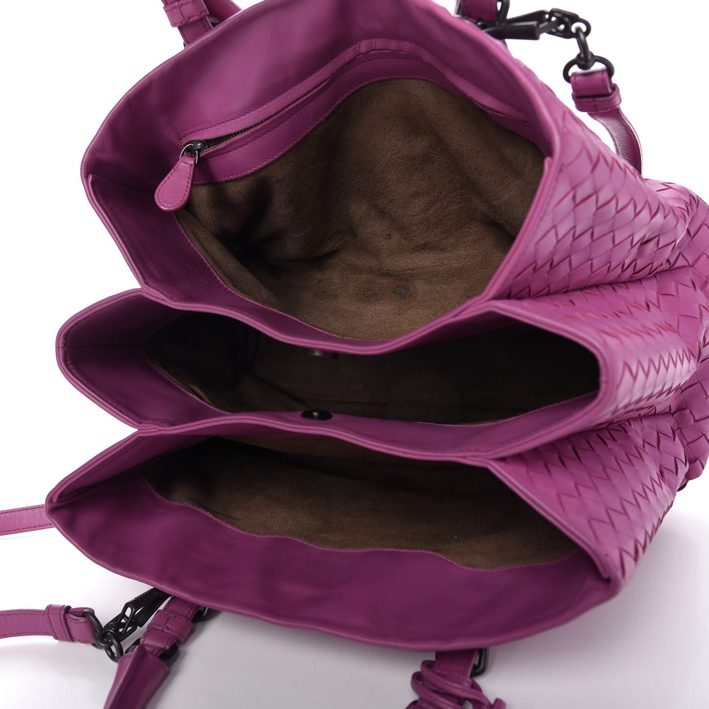 Light Calf Intrecciato Small Roma Peony