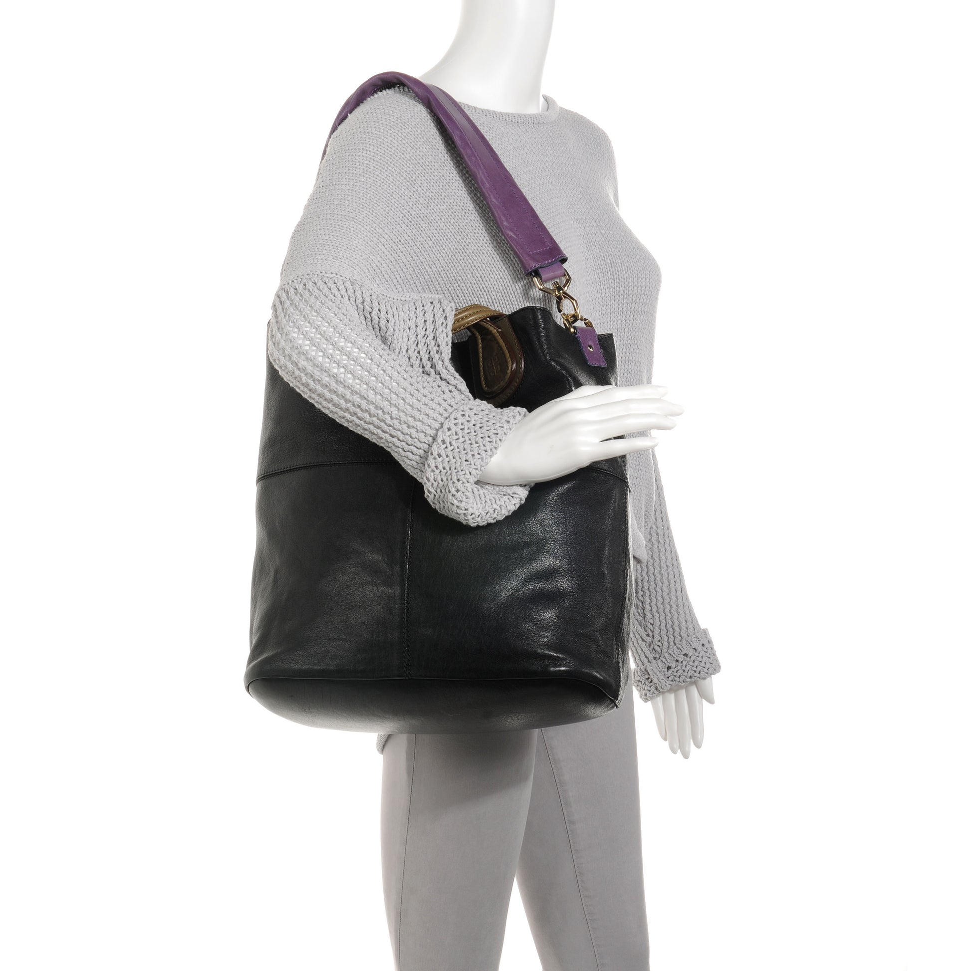 Givenchy Lambskin Tri-Color North South Nightingale Black Gold Purple 2 of 7