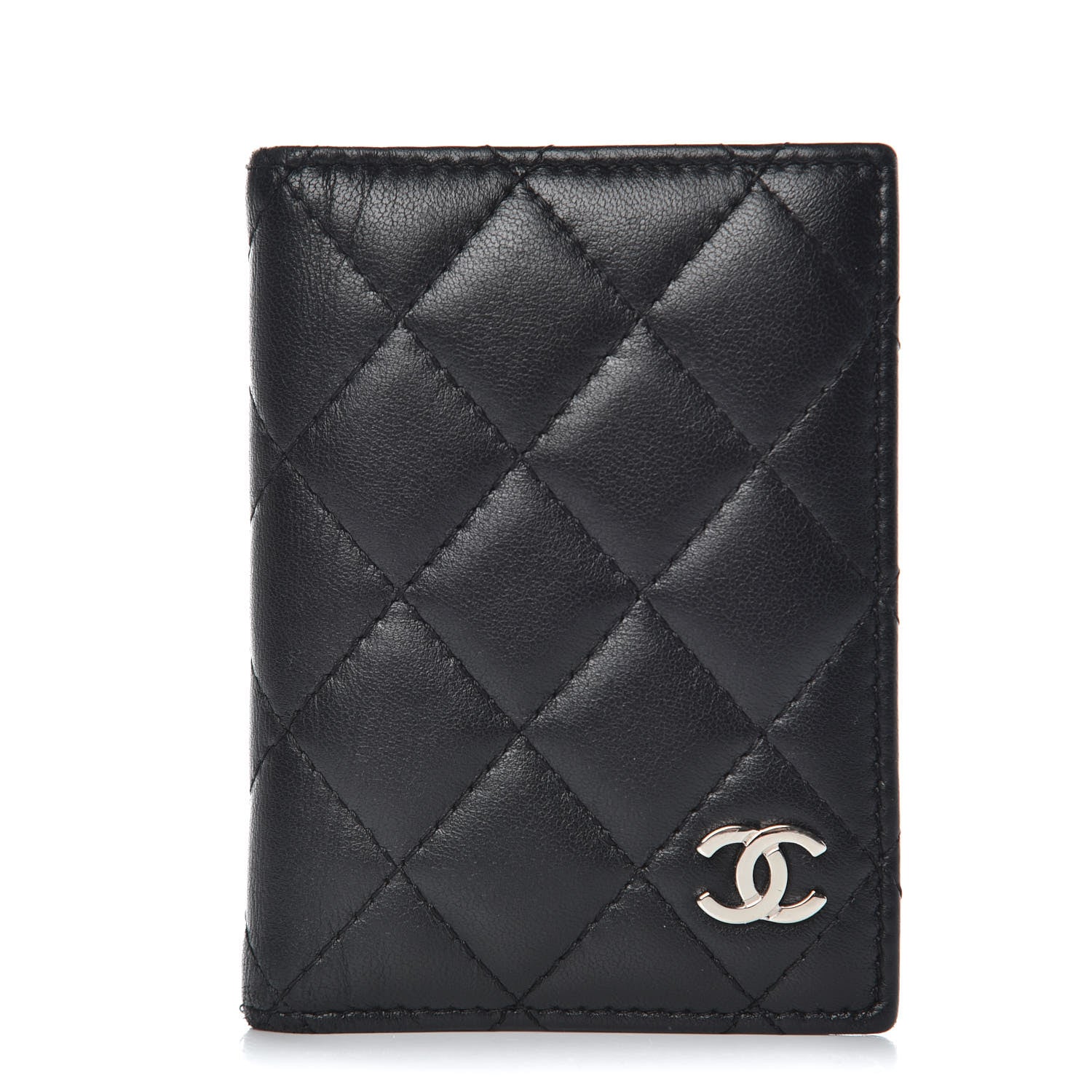 Chanel Lambskin Quilted Card Holder Wallet Black 1 of 10
