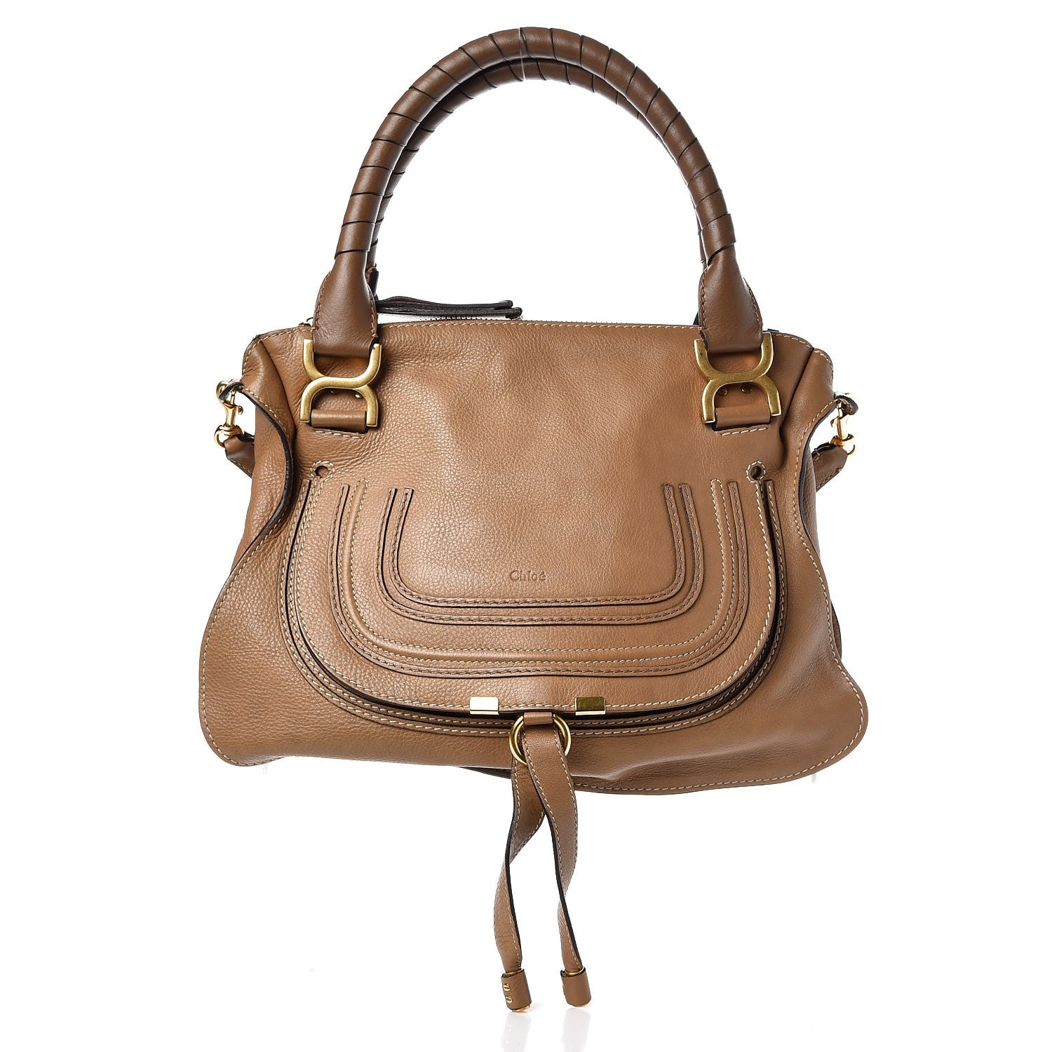 Chloe Calfskin Medium Marcie Satchel Sand Shell 1 of 11