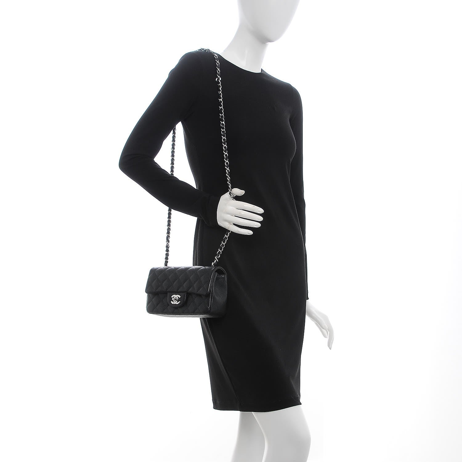 Chanel Caviar Quilted Mini Rectangular Flap Black 2 of 8