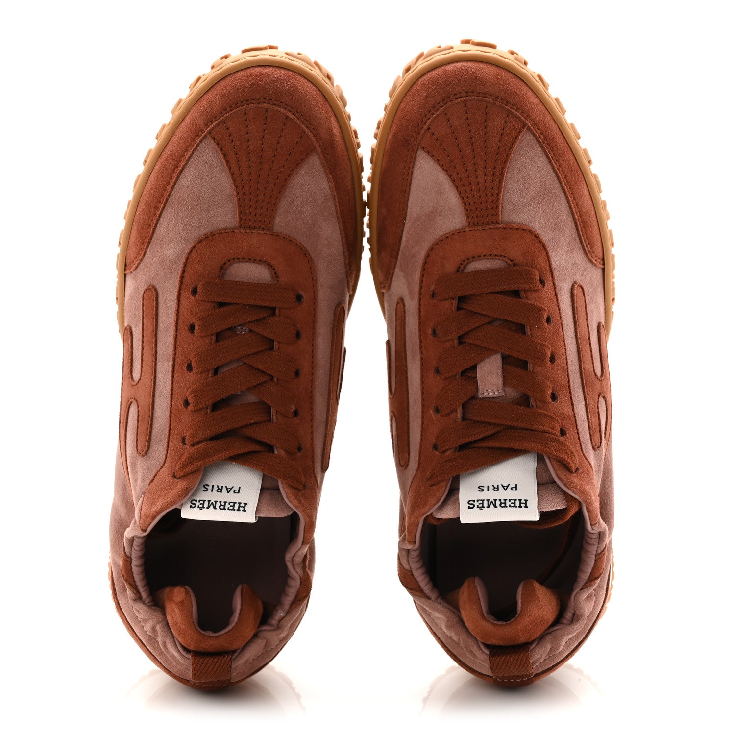 Hermes Suede Goatskin Jet Sneakers 36 Rose Antique Rouge Sepia