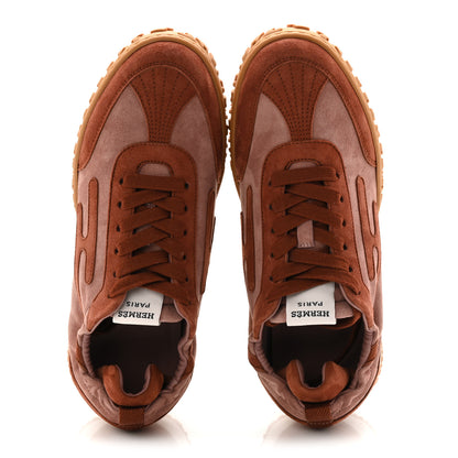 Hermes Suede Goatskin Jet Sneakers 36 Rose Antique Rouge Sepia 2 of 10