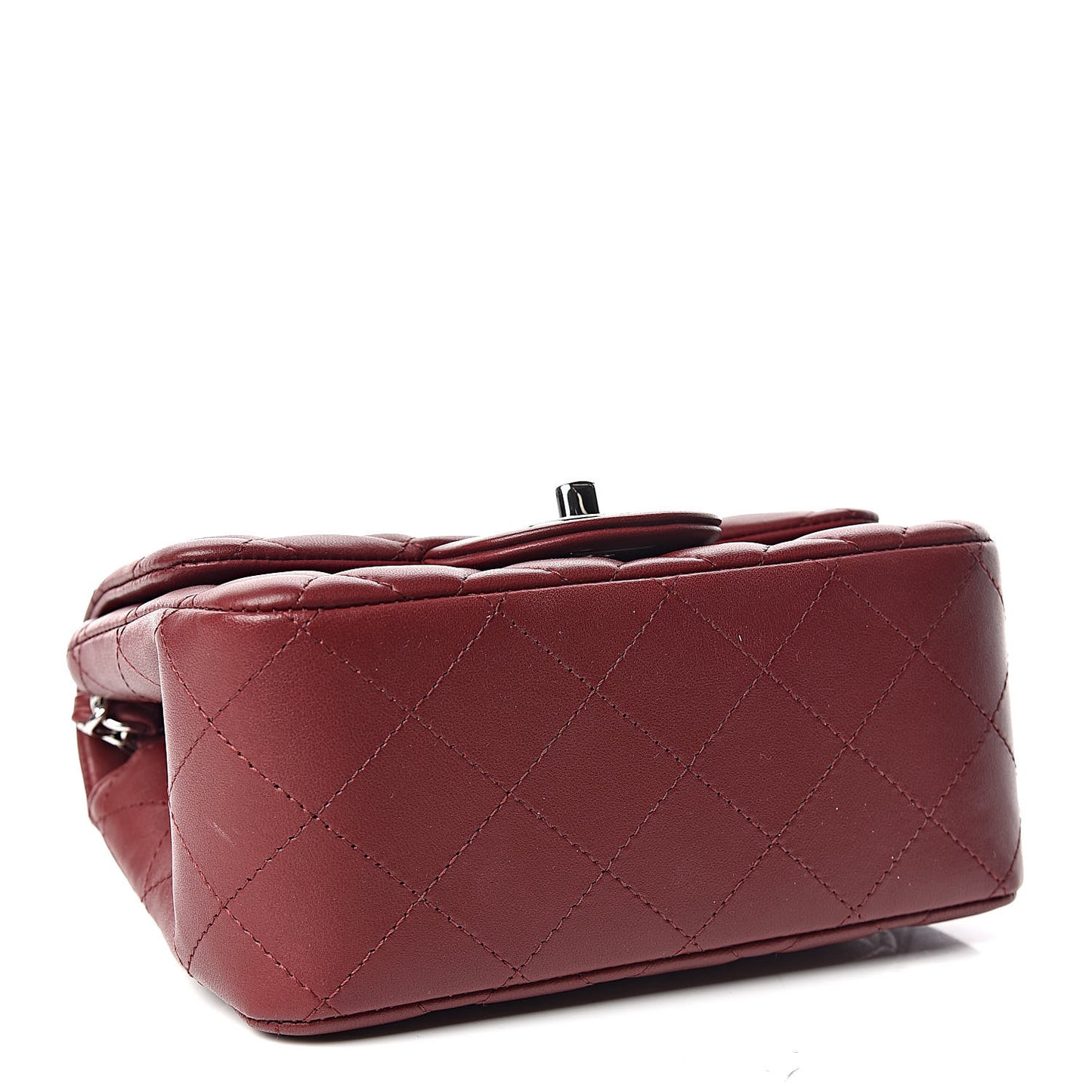 Lambskin Quilted Mini Square Flap Burgundy