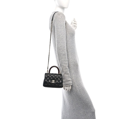 Chanel Caviar Lizard Embossed Quilted Extra Mini Coco Handle Flap Black 2 of 11