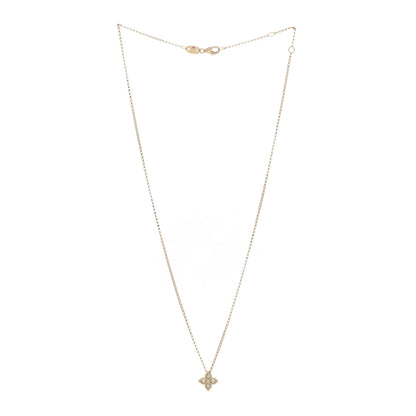 Roberto Coin 18K Yellow White Gold Diamond Small Princess Flower Pendant Necklace 3 of 5