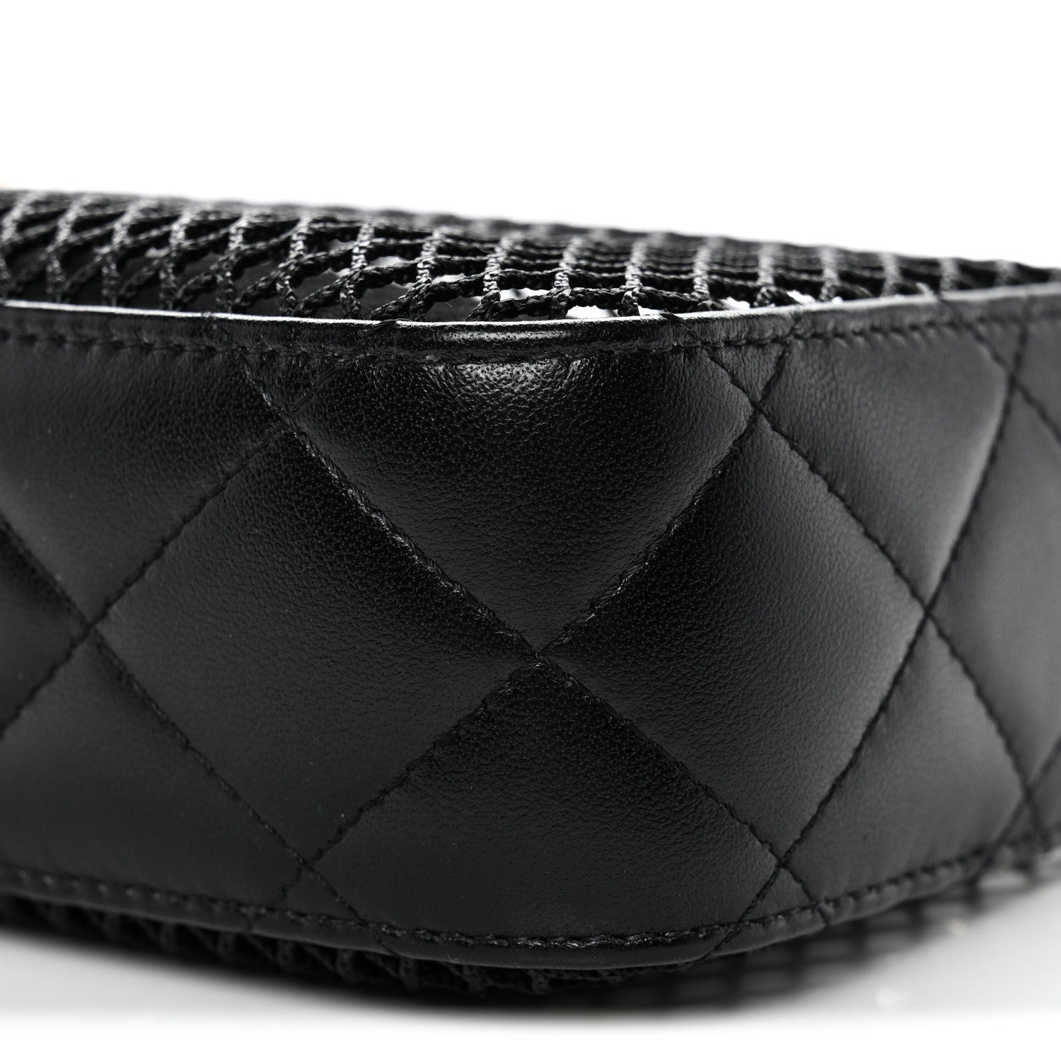 Chanel Mesh Shiny Lambskin Clutch With Chain Black 11 of 11