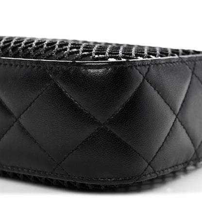 Chanel Mesh Shiny Lambskin Clutch With Chain Black 11 of 11