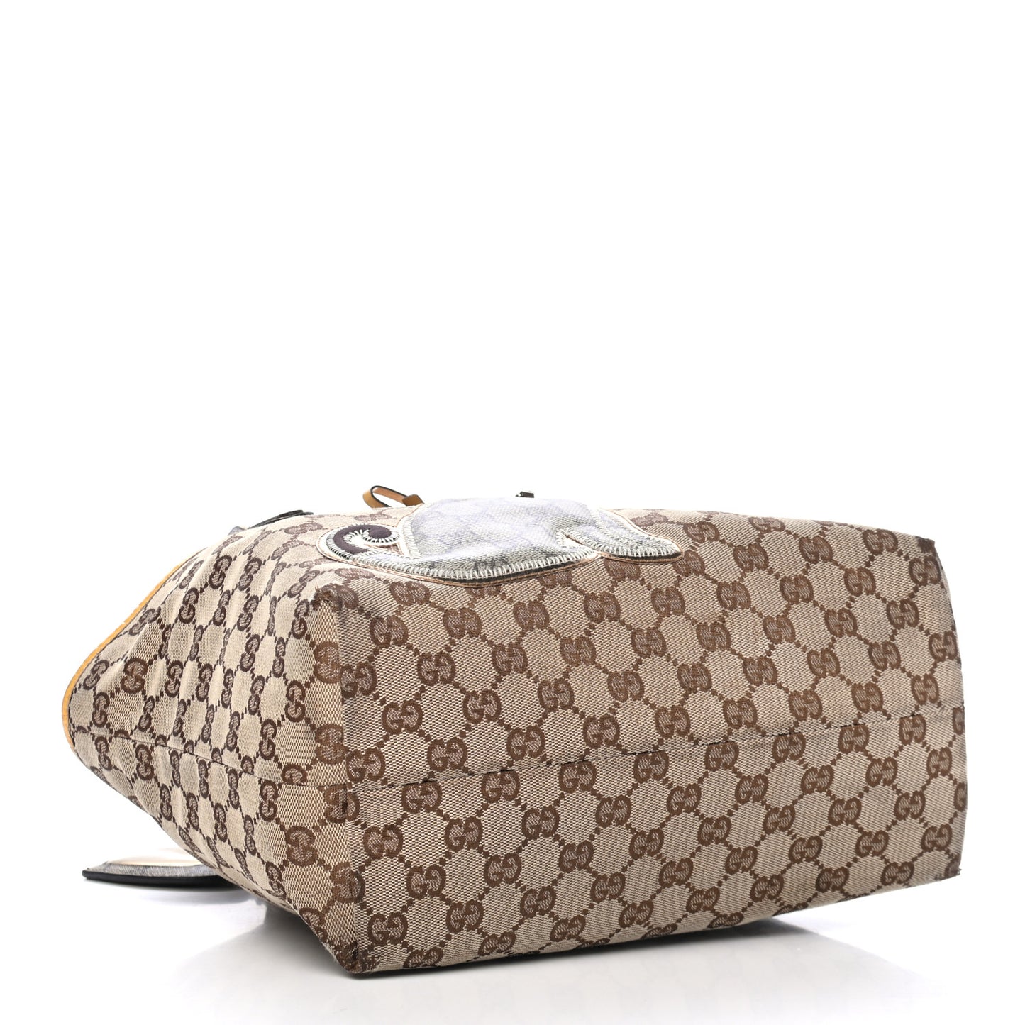 GG Supreme Monogram Oliver Pug Dog Tote Bag Yellow