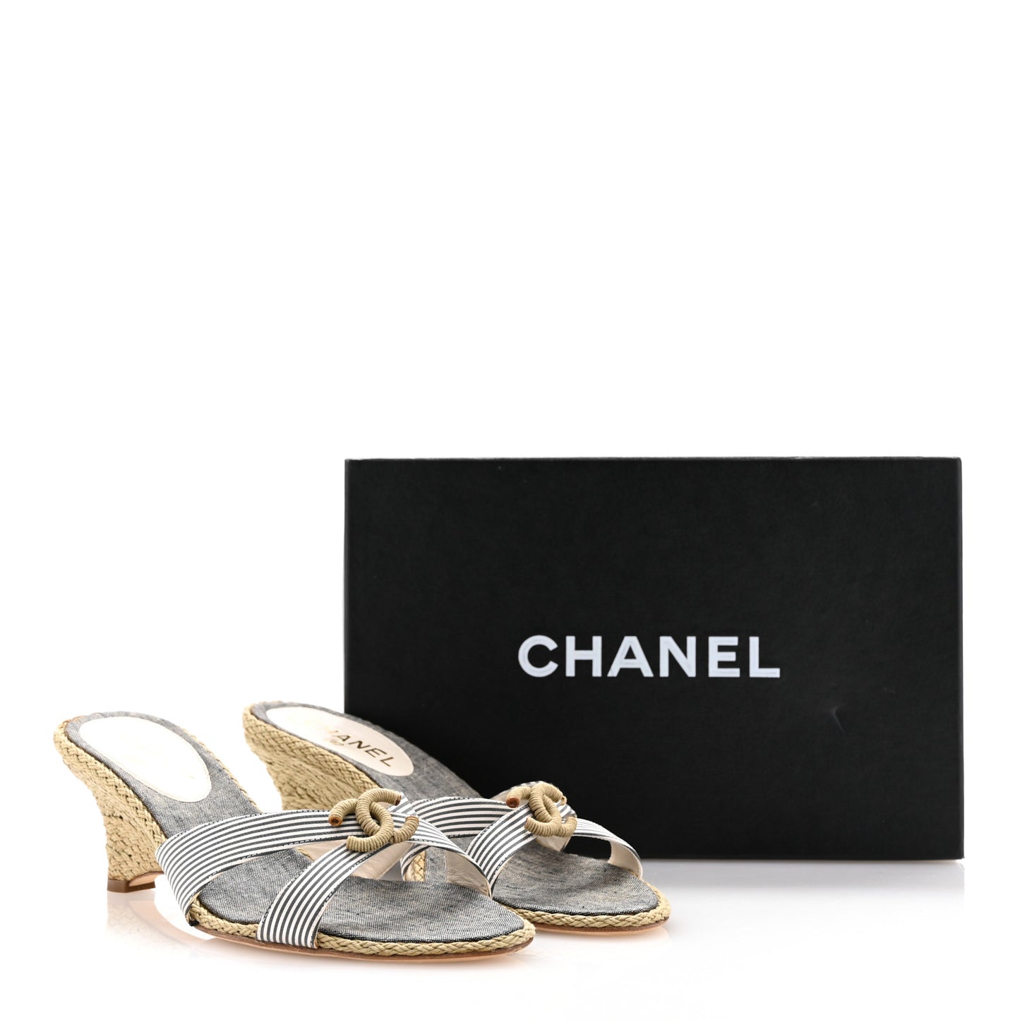 Fabric CC Espadrille Sandals 40 Beige